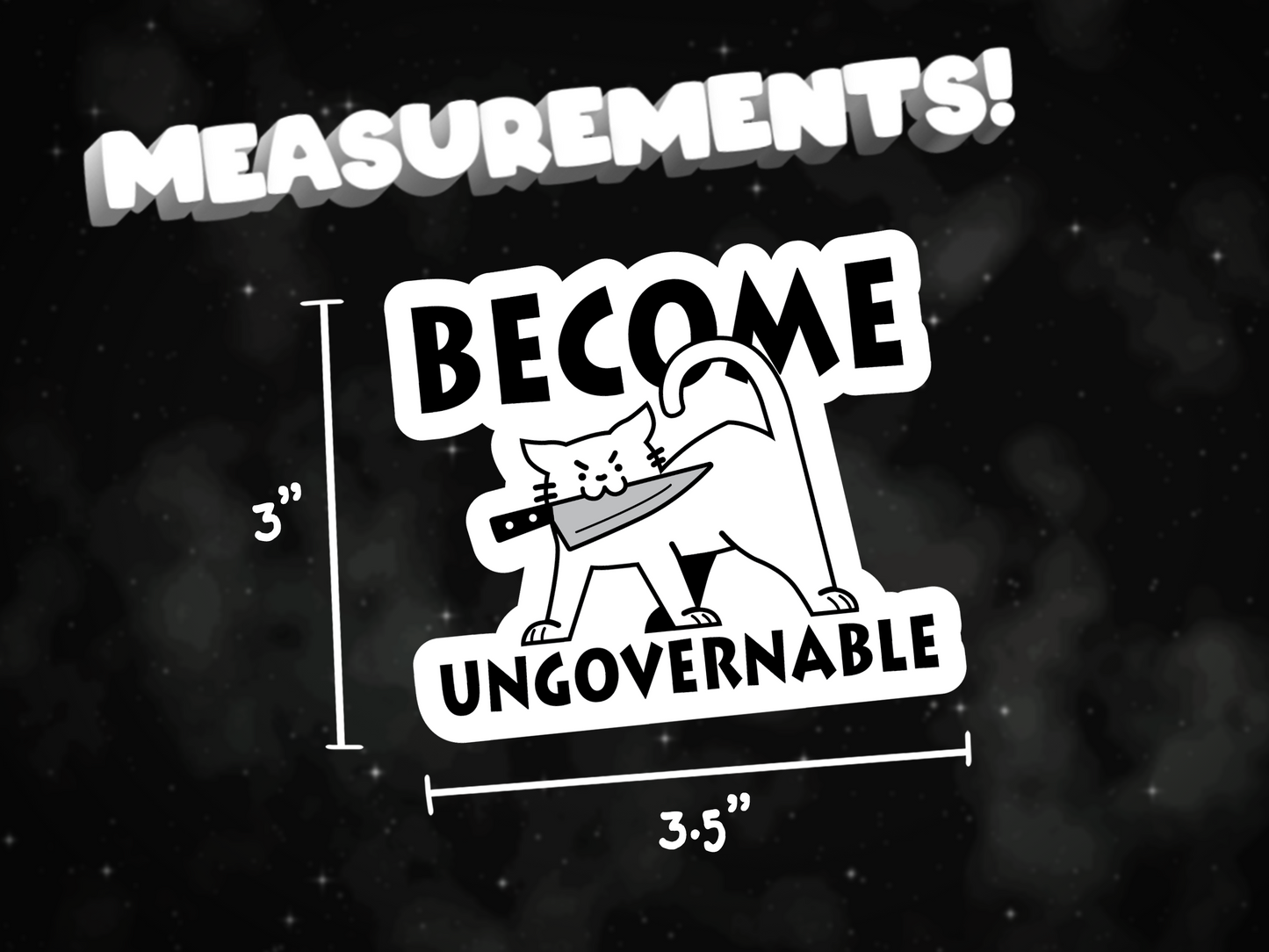 become ungovernable waterproof matte vinyl sticker