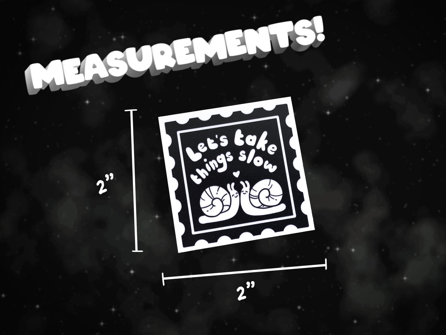 let's take things slow snail stamp waterproof matte vinyl sticker