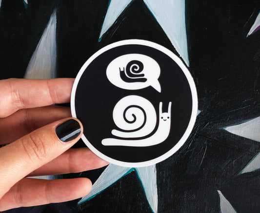 snail on snail waterproof matte vinyl sticker