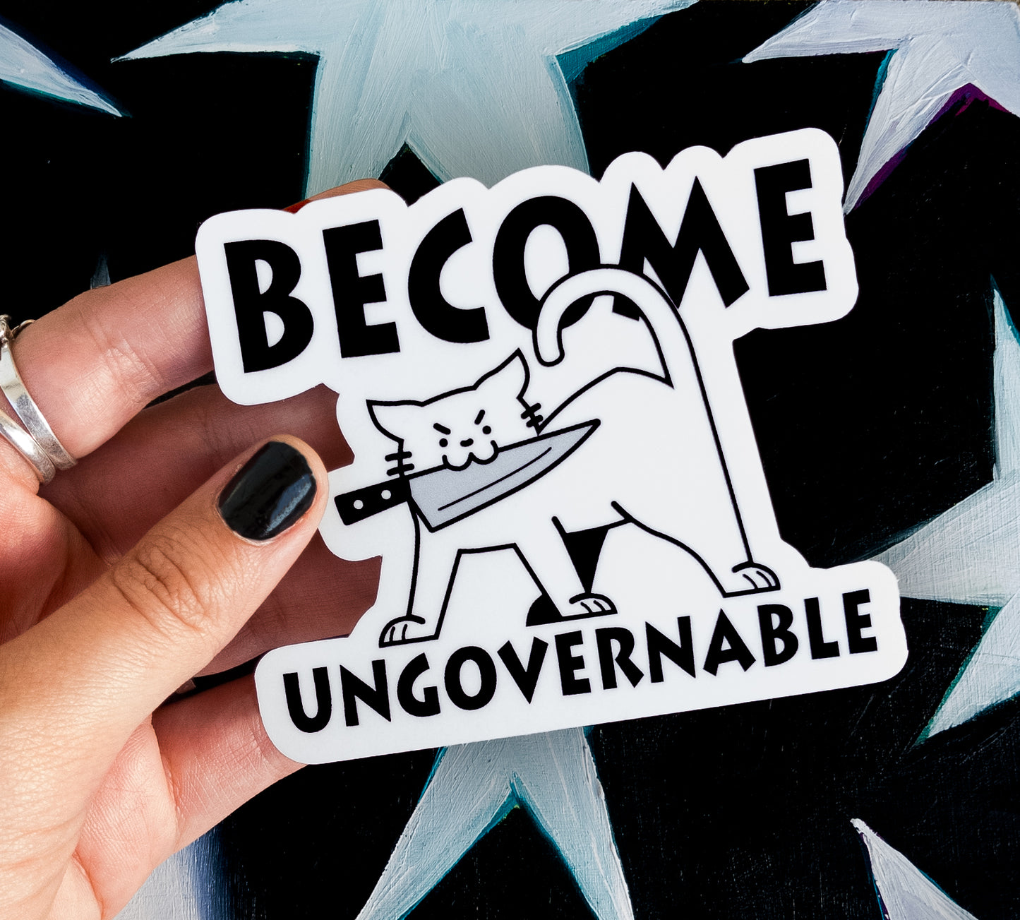 become ungovernable waterproof matte vinyl sticker